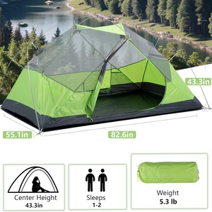 เต็นท์กันน้ำน้ำหนักเบาสำหรับตั้งแคมป์ รุ่น Luxurystone ขนาดใหญ่ ผลิตจากผ้าไนลอนริปสต็อป สำหรับ 3-4 คน คุณภาพสำหรับกิจกรรมกลางแจ้ง ใช้ได้ทุกฤดู 2 ชิ้น - Product Image 3