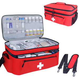 Grand sac de transport médical portable imperméable à 2 couches avec matériau en polyester, trousse de premiers soins, sac de voyage pour ambulance - Product Image 1