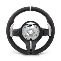 Volant sport en cuir pleine fleur avec bande supérieure blanche pour BMW F10 M5 F20 F30 F32 M3 F80 M4 F82 M2 F87 F11 F13 X5 F15 X6 F16