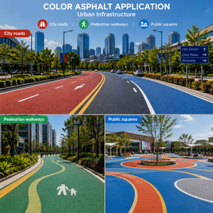 Asphalte coloré sur mesure pour pavage / Bardeaux bitumineux colorés pour la construction routière - Product Image 6