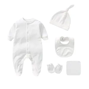 थोक कपड़े बेबी ओनेसी रोम्पर्स 0-3 महीने के कॉटन रोम्पर शिशु बुने हुए कपड़े नवजात उपहार सेट