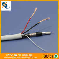 Cable de cámara CCTV 75Ohm Cable de alimentación de acero de cobre Cable coaxial combinado con cable de alimentación Rg6 RG59 con 2DC