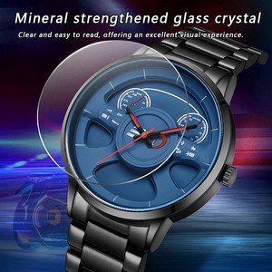 Reloj de Pulsera de Cuarzo Sanda 1138 para Hombre, Diseño Creativo con Esfera Hueca 3D en Forma de Volante, Resistente al Agua, Estilo Ejecutivo - Product Image 5