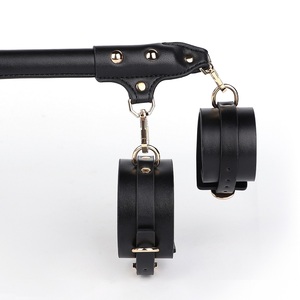 Fetish BDSM <b>Bondage</b> Adult SM Stainless Steel <b>Spreader</b> <b>Bar</b> with PU Hand Cuff Wrist Cuff Ankle Cuff Restraint - Product Image 6