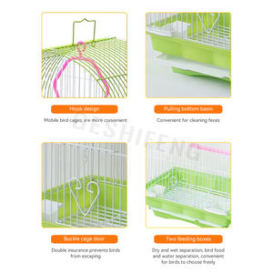 2026 vente chaude luxe métal oiseaux Cage Portable oiseau élevage Cage voyage extérieur oiseau Cage - Product Image 2