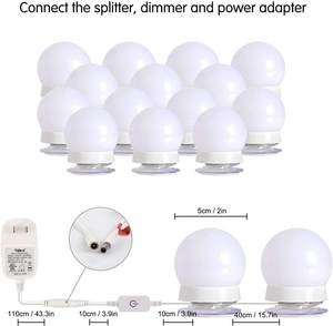 Maquillage Miroirs Cosmétiques 3 Couleurs Miroir Ampoule Led Vanity Lights 2 6 10 14 Ampoules <span class=keywords><strong>Kit</strong></span> pour Coiffeuse - Product Image 4