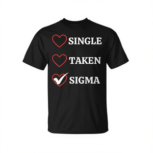 Camiseta con meme sarcástico del día de San Valentín de Single Taken Sigma para hombres y mujeres - Product Image 2