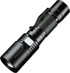 Custom Super Bright Zoom Aluminum Alloy Tactical <b>LED</b> EDC Flashlight with 5 Modes IP44 AAA Battery High CRI 95 - Product Image 1