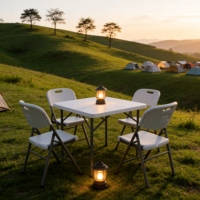 Moderner 86cm Quadratischer Klappbarer Picknicktisch Großhandelspreis Feuchtigkeitsgeschützt Robuste Metallbasis für Outdoor-Kartenspiele