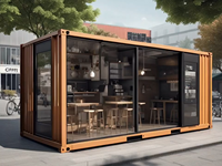 Casa Contenedor Prefabricada de 20 Pies, Modular, de Acero, con Pared de Vidrio, para Cabaña o Estudio en la Orilla del Lago, Aislada de la Red