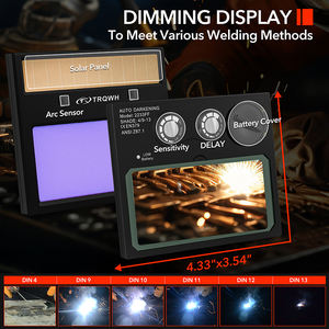 Casco <span class=keywords><strong>de</strong></span> Soldadura <span class=keywords><strong>de</strong></span> Fibra <span class=keywords><strong>de</strong></span> Carbono con Oscurecimiento Automático Digital y Energía Solar TRQWH, Protección DIN9-13, Tiempo <span class=keywords><strong>de</strong></span> Conmutación <span class=keywords><strong>de</strong></span> 0.15ms, 110x90mm - Product Image 2