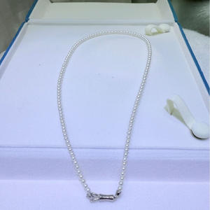 Zhuji for Xiaomi Freshwater <b>Pearl</b> <b>Necklace</b> 3-4mm Flawless Aurora Pure <b>Silver</b> Buckle Versatile Summer New Style Clavicle Chain - Product Image 3