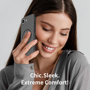 Étui de luxe magnétique antichoc pour iPhone 17e, sensation peau, protection précise des objectifs, <span class=keywords><strong>noir</strong></span>/gris - Product Image 6