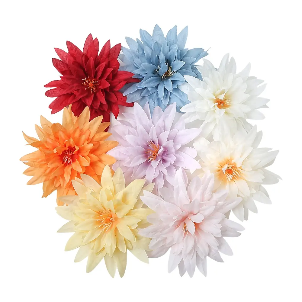 Fleurs artificielles Griffe de crabe Chrysanthème Fausses fleurs de mariage Guirlande artisanale DIY Matériel de couvre-chef