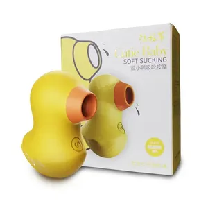 Recarregável Clitóris Pussy Mamilo otário amarelo pato em forma cutiebaby vibrador sex toy para as mulheres se masturbando