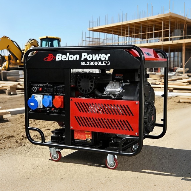 Double Cylinder 18kw 20kva Gasoline Generator BL23000LE-3 with Wheels 20kw Rated Power and 230v/400v Rated Voltage for Sale
