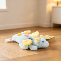 Vente directe d'usine, adorable peluche de dragon couché, dinosaure ailé coloré, jouet en peluche, poupée de dragon de dessin animé, cadeau pour enfants