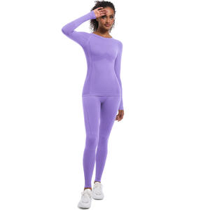 Combinaison de ski deux pièces sans coutures à compression forte et taille haute pour femme, idéale pour la course, l'équitation, les activités de plein air et le patinage - Product Image 4