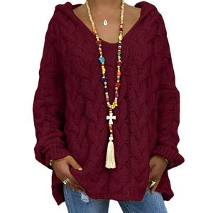 Nouveau pull décontracté à manches longues pour femmes, couleur unie, taille <span class=keywords><strong>plus</strong></span>, vêtements pour femmes, sweat à capuche - Product Image 4