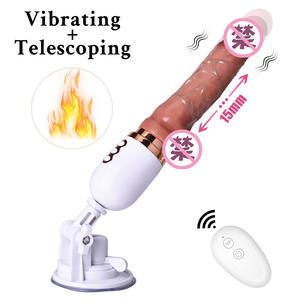 Femmina <span class=keywords><strong>Mini</strong></span> cannone macchina di pompaggio automatico <span class=keywords><strong>Dildo</strong></span> a mani libere ventose elettrico retrattile vibrazione masturbatore per adulti - Product Image 4