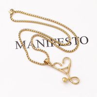 Collar con Colgante de Estetoscopio de Acero Inoxidable en Color Oro y Plata, Collar Médico con Forma de Corazón para Doctoras y Enfermeras