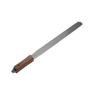 Flexibler Edelstahl-Tinten spatel mit Holzgriff für die Siebdruck industrie Vielseitige Druck materialien Tinten messer