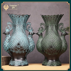 Jingciren Boutique <b>Bronze</b> Antique Ornaments <b>Bronze</b> Double Wine Bottle Lucky Bird Antique Home Decoration Crafts Copper <b>Vase</b> - Product Image 2
