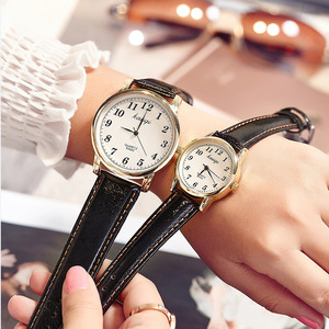 Relojes de cuarzo de banda de acero inoxidable de lujo coreano nuevo estilo Casual pareja para estudiantes hombres mujeres puntero Dial pantalla Shanghai - Product Image 3
