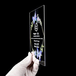 कस्टम डिजाइन यूव मुद्रित लक्जरी शादी और जन्मदिन का निमंत्रण कार्ड पारदर्शी प्लास्टिक ऐक्रेलिक - Product Image 5