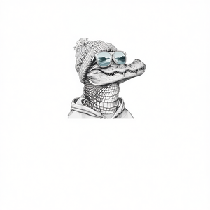 T-shirt Alligator Crocodile avec lunettes de soleil, style rétro vintage, cool et décontracté - Product Image 2