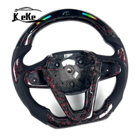 Volant de course en carbone forgé rouge avec LED de changement de vitesse pour BMW G30 Série 5 Luxe 520d 530e 540i 2017-2023 Forme D