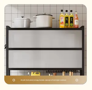 Moderno Estante Metálico Multifuncional de Doble Nivel para Encimera de Cocina, Escurridor Grande para Platos y Cuencos, Soporte para Utensilios - Product Image 4