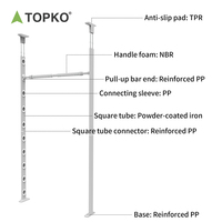 Barre de traction multifonctionnelle réglable TOPKO de haute qualité pour cadre de porte – Équipement de gym à domicile – Barre horizontale pour cadre de porte