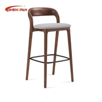 Chaises de bar hautes en bois massif, vente chaude, coussin personnalisé, chaises de salle à manger, comptoir en bois, cuisine, hôtel, bar