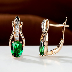 Nuevos <span class=keywords><strong>Pendientes</strong></span> de Aro con Cristales Rojos Granate Ovalados Estilo <span class=keywords><strong>SHEIN</strong></span> en <span class=keywords><strong>Oro</strong></span> Champán para Mujer, Elegantes y Minimalistas - Product Image 4