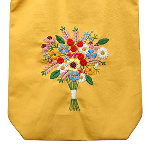 Sac fourre-tout écologique brodé à la main pour femmes, sac fourre-tout en toile fleuri fait main, 100% personnalisé, broderie à la main, nouveau design, sur mesure - Product Image 6
