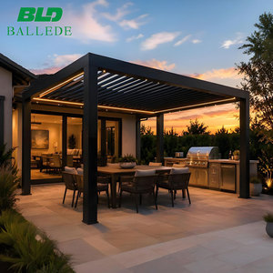 Pabellón Moderno de Aluminio para Exteriores, Gazebo con Techo de Láminas Motorizadas, Pérgola Bioclimática para Jardín y Barbacoa, <span class=keywords><strong>Precio</strong></span> de Fábrica - Product Image 1