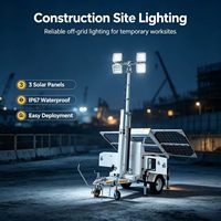 Remorque solaire personnalisée de haute qualité IP67 avec tour d'éclairage LED mobile pour l'éclairage d'urgence extérieur des jardins et des routes