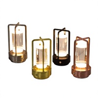 Lampe de table en métal moderne et minimaliste rechargeable à commande tactile, Lampe de salle à manger à barre LED croisée, Lampe de nuit extérieure en gros