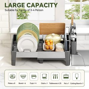 5-in-1 Stainless Steel Extendable Over the Sink Organizer Kitchen Plate <b>Rack</b> Dish <b>Drying</b> <b>Rack</b> - Product Image 4