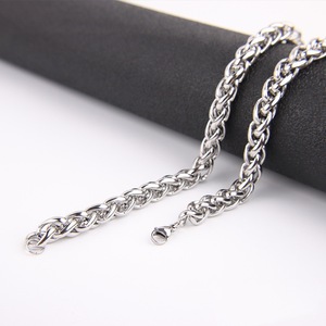 Cesta de flores de acero inoxidable, collar, cadena de látigo, colgante de cadena de clavícula DIY Europeo Americano para hombres y mujeres, cadena de dragón - Product Image 2