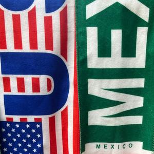 Écharpe de supporter pour le Mexique, les États-Unis, le Canada, le Brésil, le Portugal, l'Argentine, les Pays-Bas, avec logo imprimé, en velours - Product Image 2