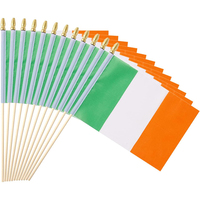 Expédition rapide, nouveau drapeau irlandais miniature en bois, à double face, à tenir à la main, pour les défilés sportifs, les fêtes, les festivals, les décorations