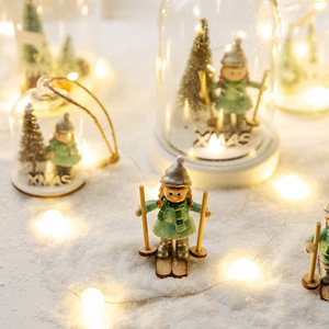 3D Mini Reindeer Christmas Glass <strong>Snow</strong> <strong>Globe</strong> LED Tabletop Ornament Battery Operated Night Light for Festive Room Decoration - Product Image 4