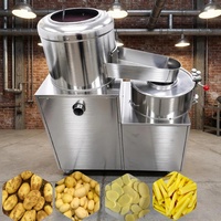 Industriële machine voor het verwerken van wortelgewassen, automatische aardappel schil- en snijmachine, roestvrijstalen voedselverwerkingsapparatuur
