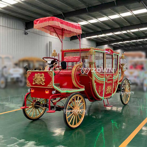 Carruaje Real Eléctrico de 4 Ruedas para Bodas y Eventos, Vagoneta Tirada por Caballos, Color/Tamaño/Asientos Personalizables - Product Image 2