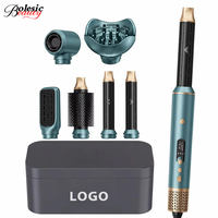 Ensemble d'outils de coiffage ioniques légers 6 en 1, 1600W, tout-en-un, avec brosse ronde pour hôtel, voyage, logo de marque personnalisé