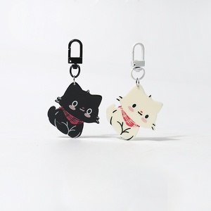 Mini simpatico portachiavi acrilico Blush Cat Cartoon <span class=keywords><strong>Anime</strong></span> <span class=keywords><strong>Kawaii</strong></span> accessori moda ciondoli ciondoli Charms giocattoli per bambini piccolo regalo per ragazze - Product Image 4
