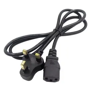 250V Reino Unido cable de alimentación 10A 3 clavijas a C13 cable de alimentación de carga hembra para lámpara de mesa Cámara tablero de luz 1,5 m