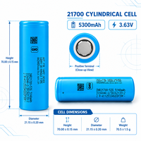 Batterie lithium-ion 21700 haute capacité Sam INR21700-53G1 5300mAh 3.63V pour vélo électrique, scooter électrique, pack de batteries